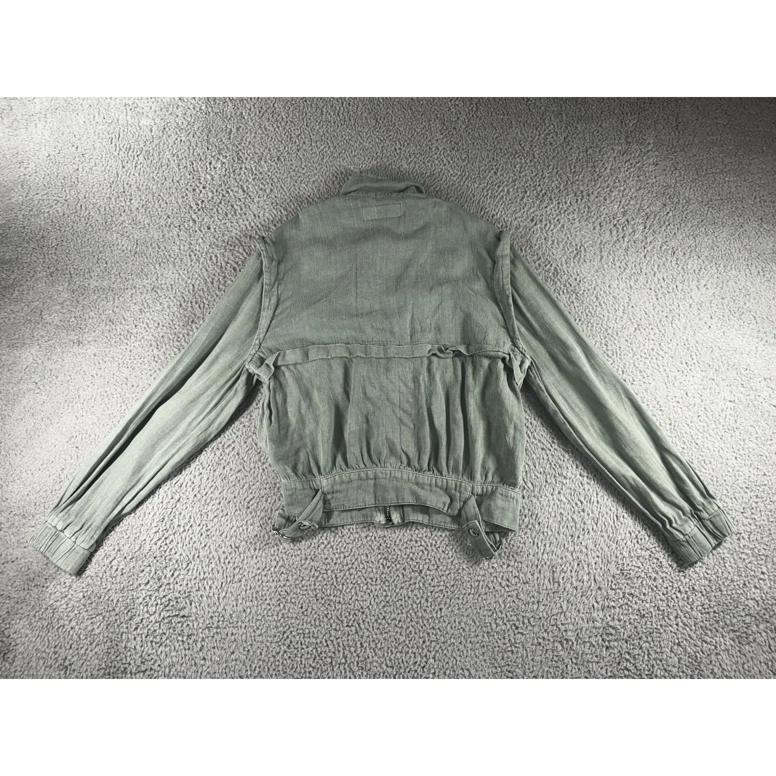 Blanknyc Jacket Women XS Full Zip Linen Utility Steampunk Boho‎ - Image 3