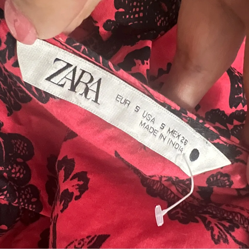 Zara Blogger Maxi Dress Red Floral Embroidered Beaded Sequins Balloon Sleeve NEW - Image 13