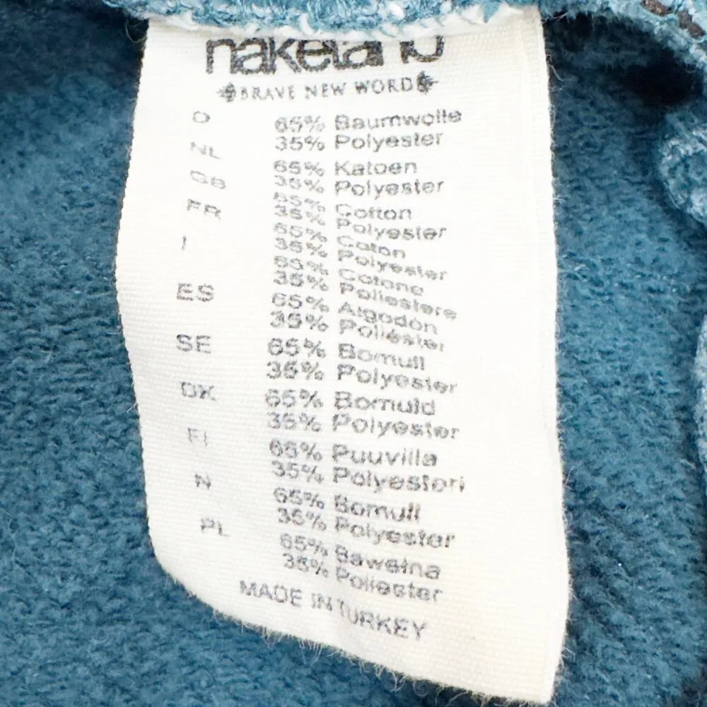 Naketano The Poets Choice Women's Blue Full Zip Sweatshirt Jacket S - Image 6