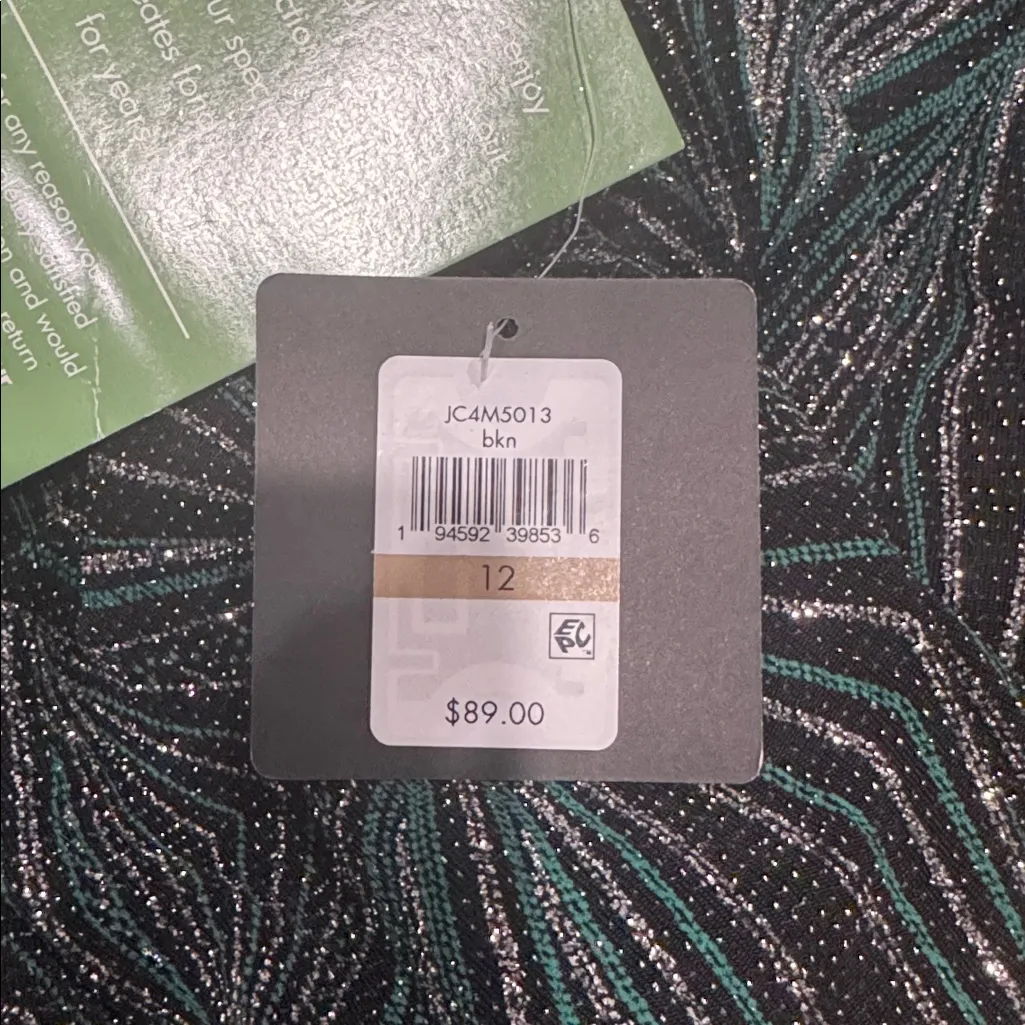 Jessica Howard Glitter Women’s 3/4 Sleeve Diamond Black Shift Dress 12 NWT - Image 6