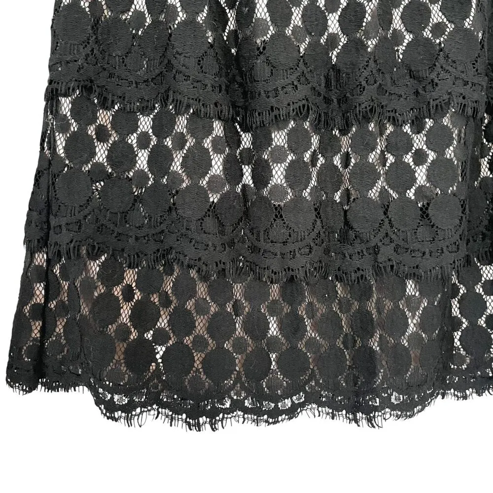 Ann Taylor Black Lace Tiered Ruffle Mini Skirt Size 8 NWT - Image 3