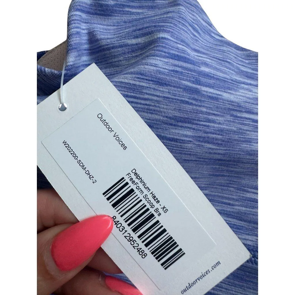 OUTDOOR VOICES Delphinium Haze Blue FreeForm Scoop Bra Size XS NEW NWT - Image 5