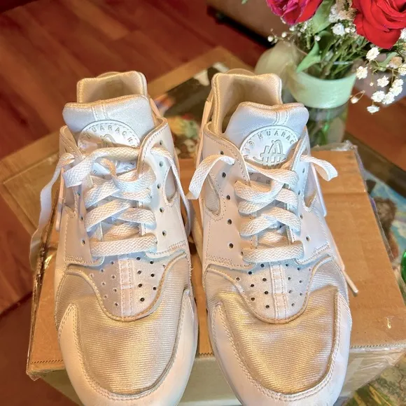 Nike Air Huarache White Sneakers - Image 2