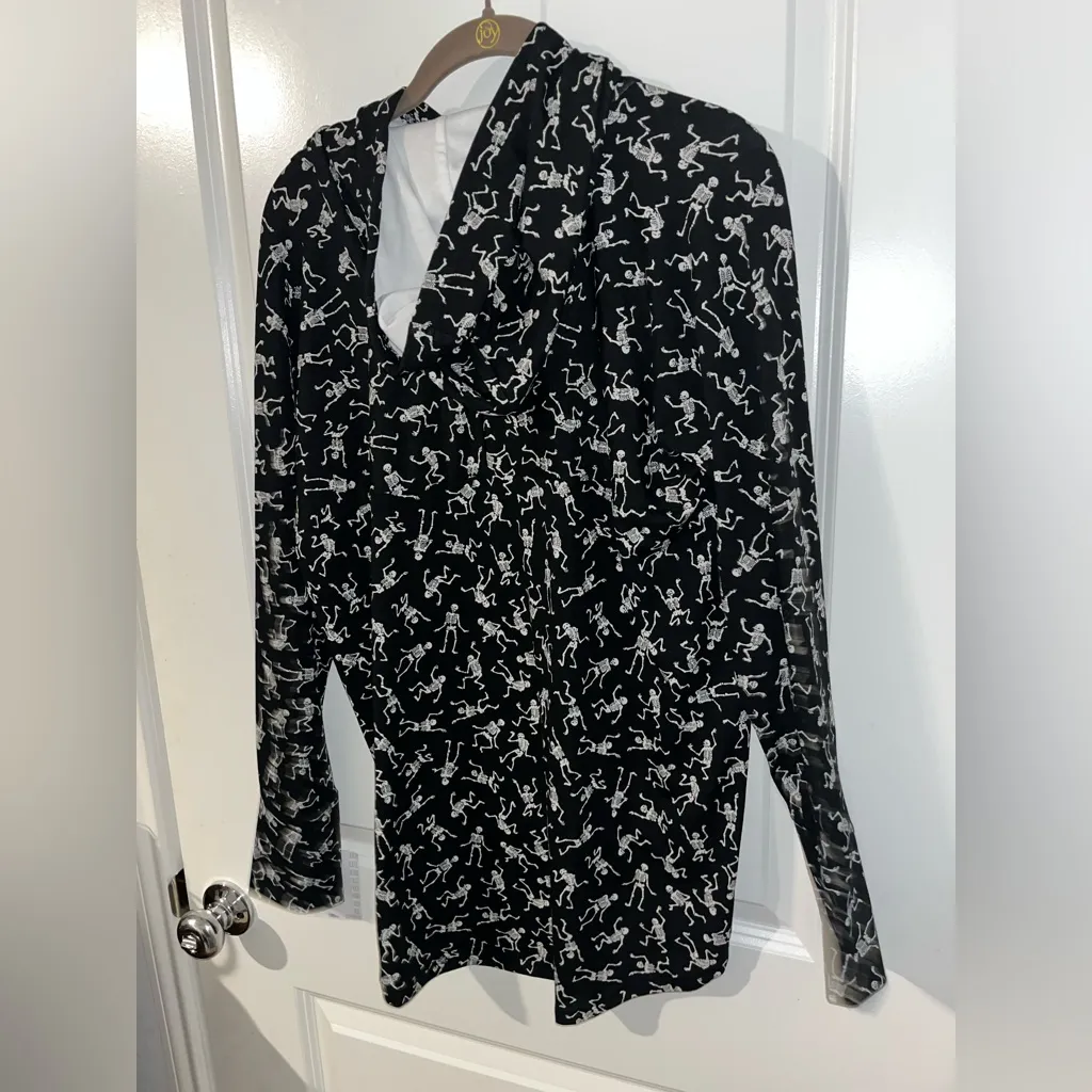 Lularoe Skeletons Amber Lightweight Hoodie Dancing Bones SkullHalloween Sz L NWT - Image 3