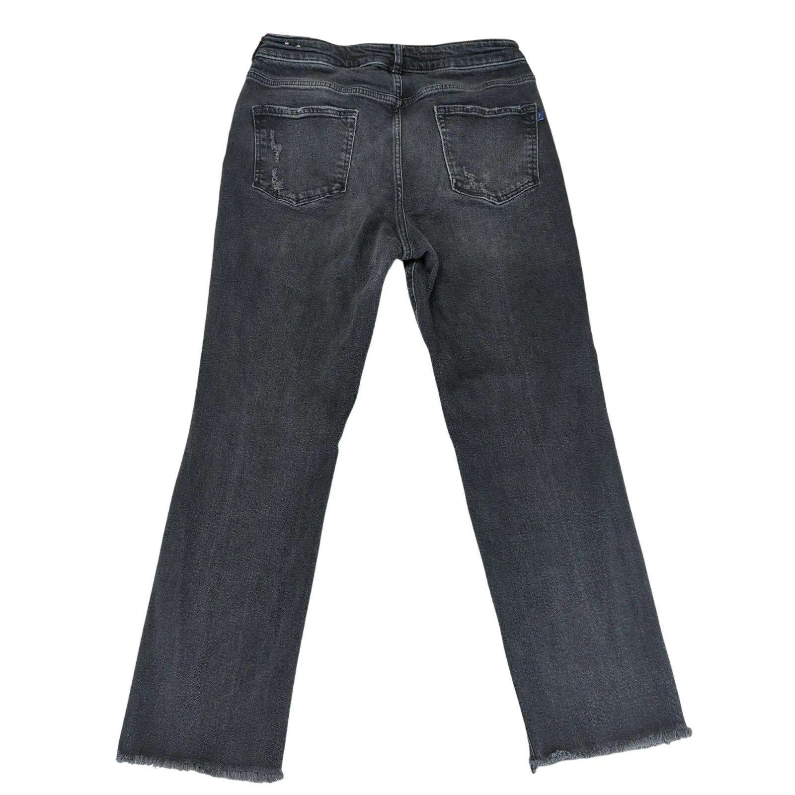 Pilcro Vintage Straight Leg Jeans Black Distressed Women's 32 Stretch High-Rise - Image 2