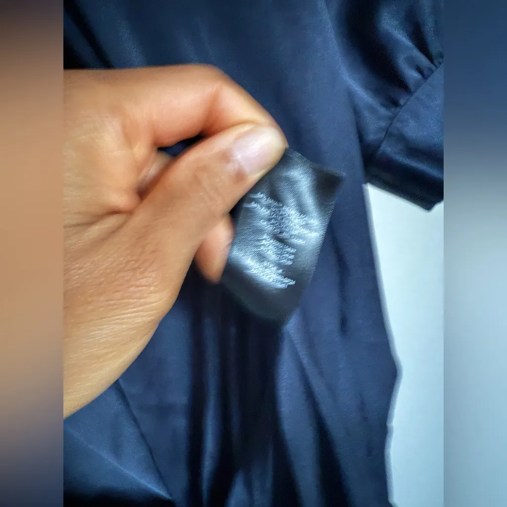 Aritzia color dark night navy Hyde Satin Mini Dress - Image 6