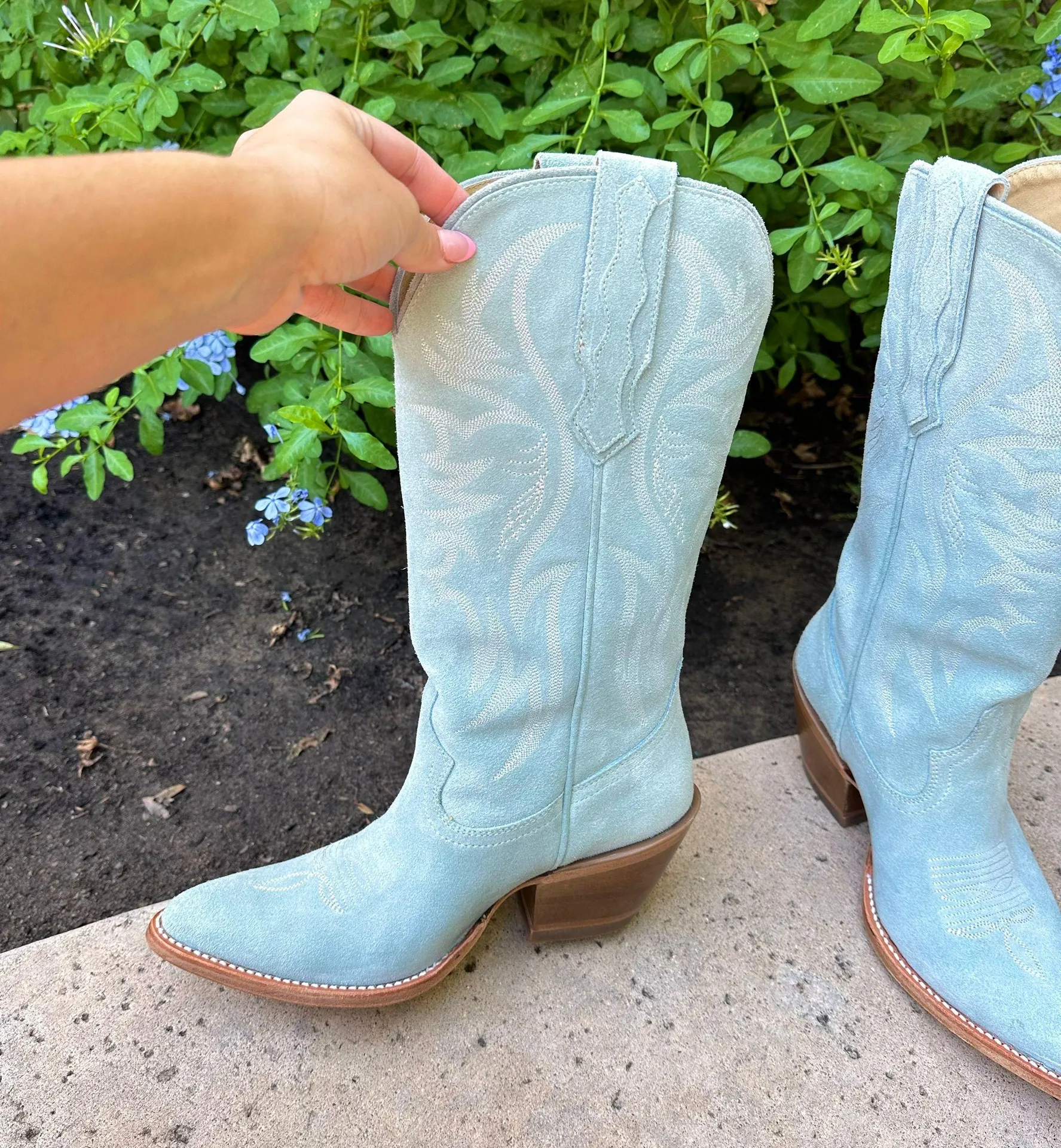 Boots CHARMED LIFE BLUE SUEDE WESTERN BOOTS - Image 7