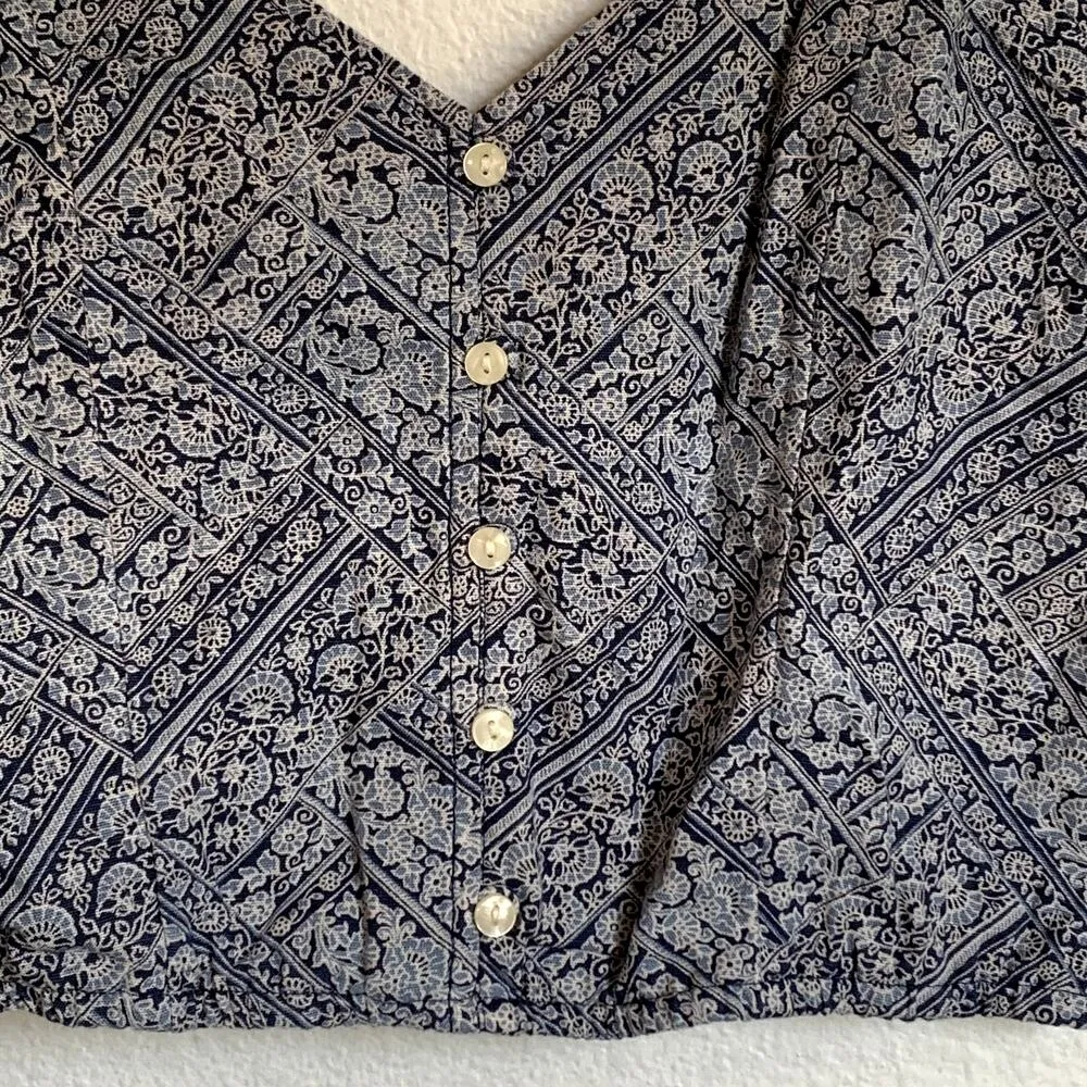 NWT American Eagle AEO Floral Crop Tank Top in Blue - Image 3