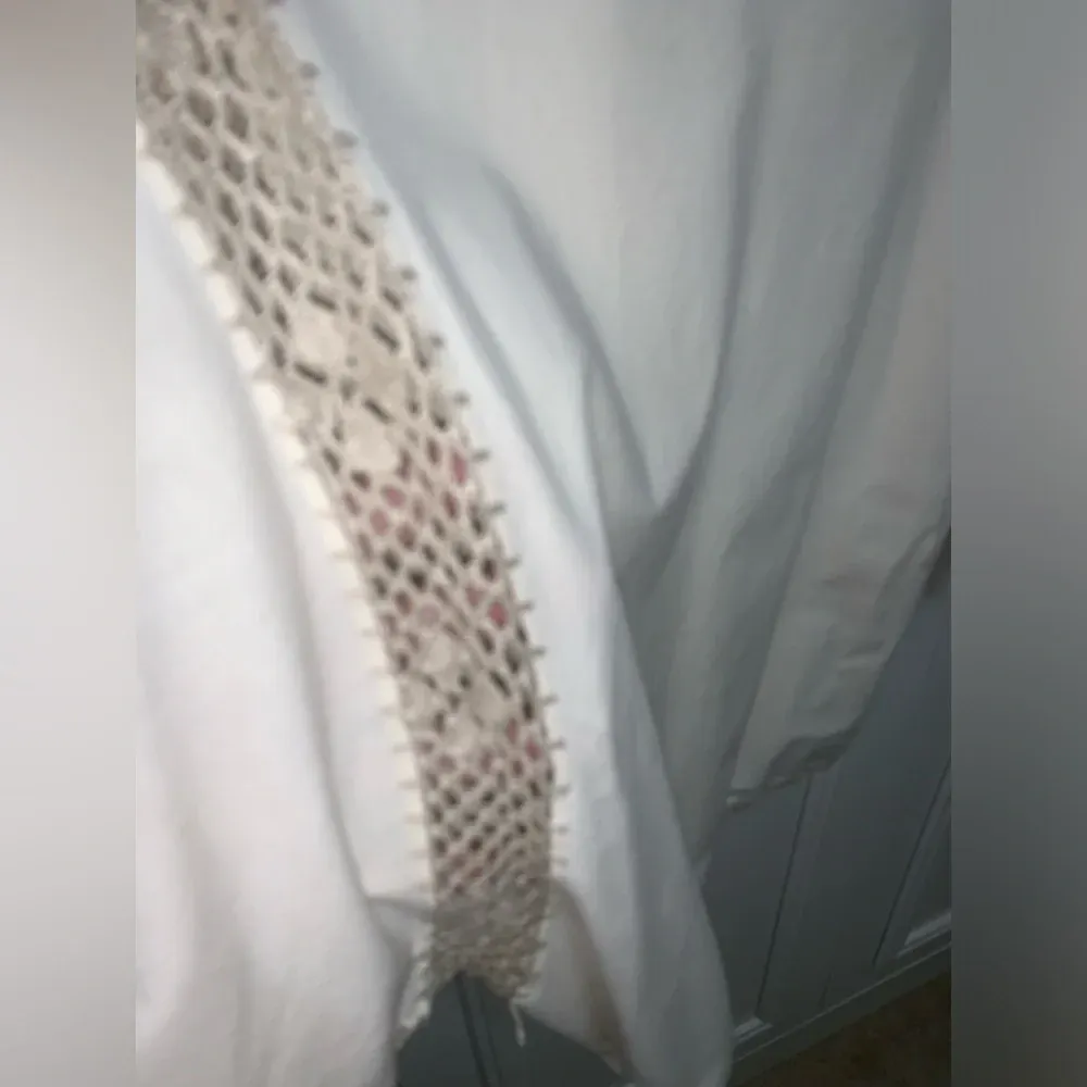 JM Pink Vintage‎ 2 pc embroidered ivory hand crochet skirt set Tan Size M - Image 7