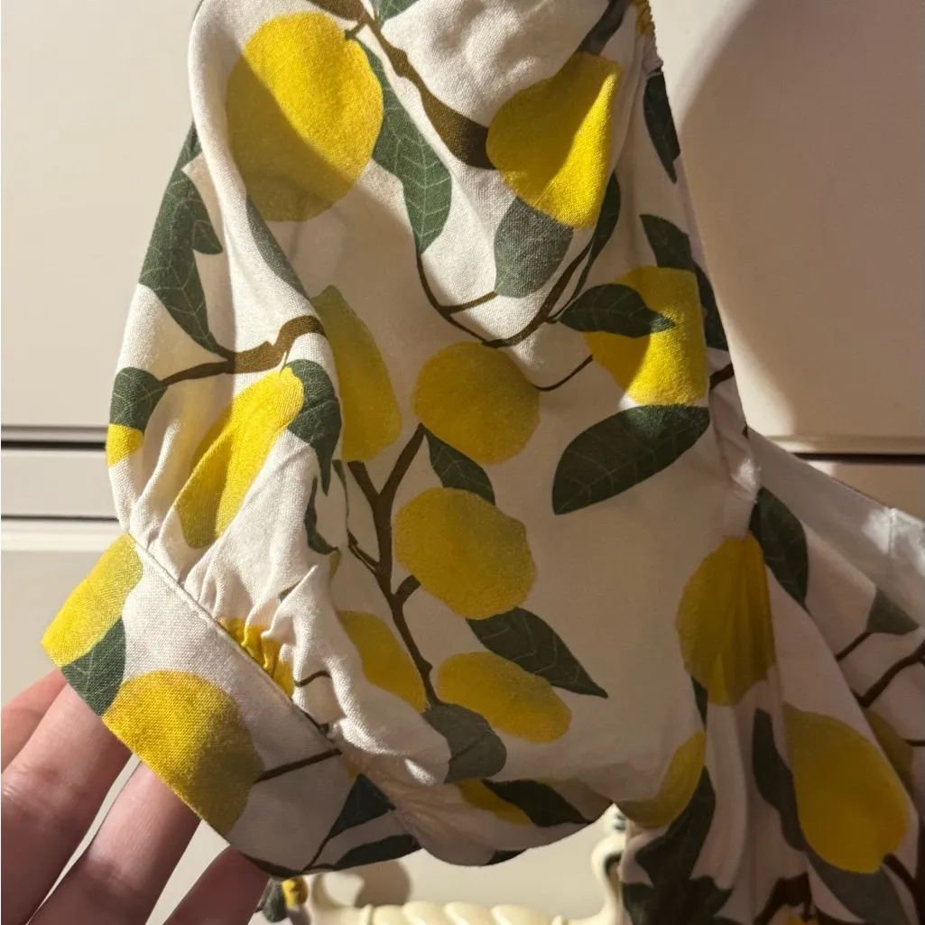 Lemon Print Mini Dress Yellow Size XS - Image 5
