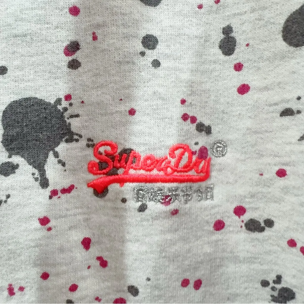 Superdry Orange Label All Over Print Full Zip Sweatshirt Size L Preowned - Image 3