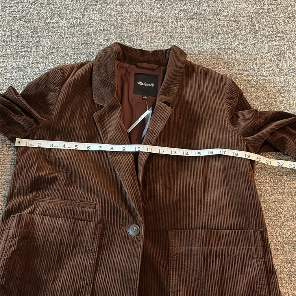 NWT Madewell Brown Corduroy Blazer Sz M - Image 7