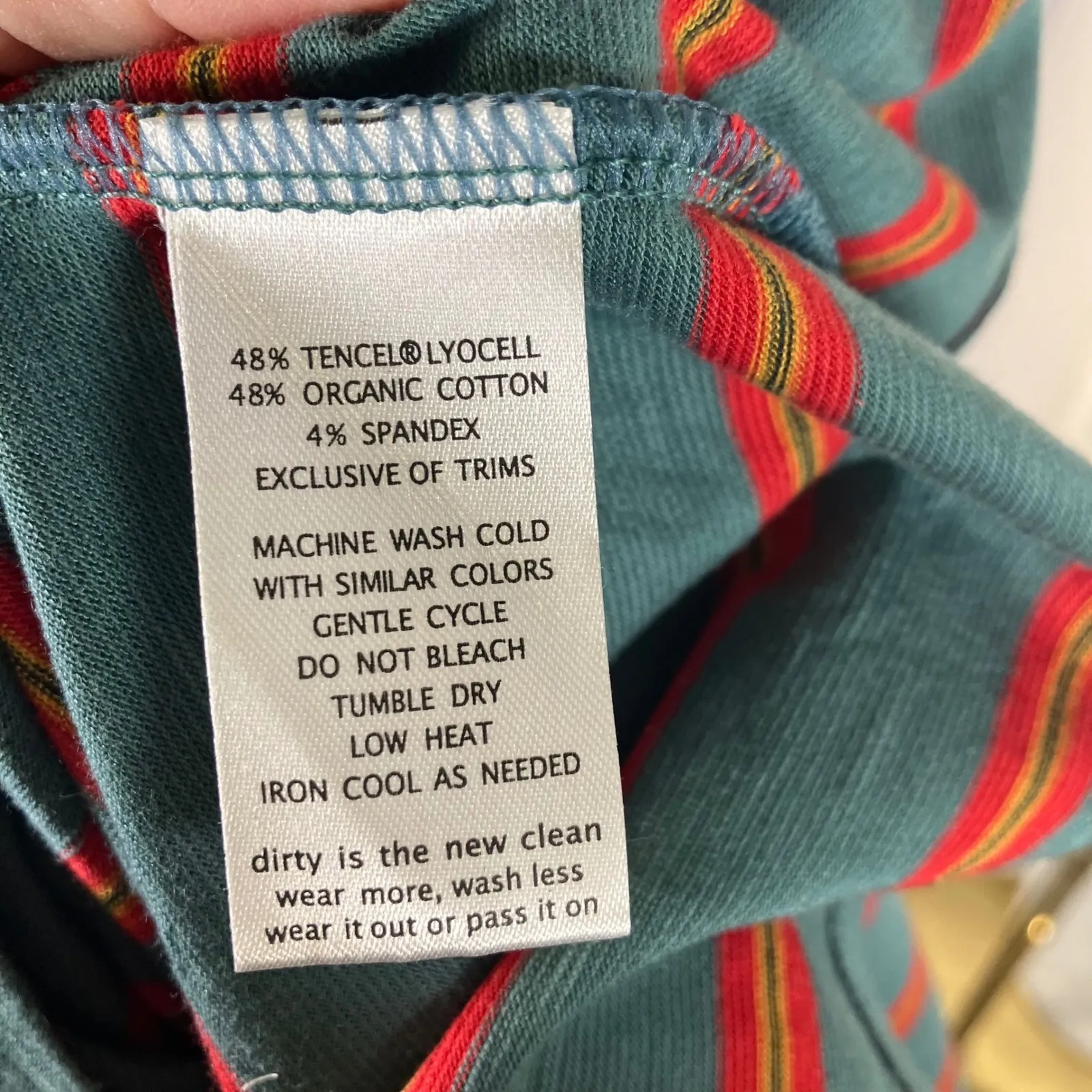 Toad&Co Womens Striped Dress‎ S Long Sleeve Casual Tencel Lyocell Blend Green - Image 11