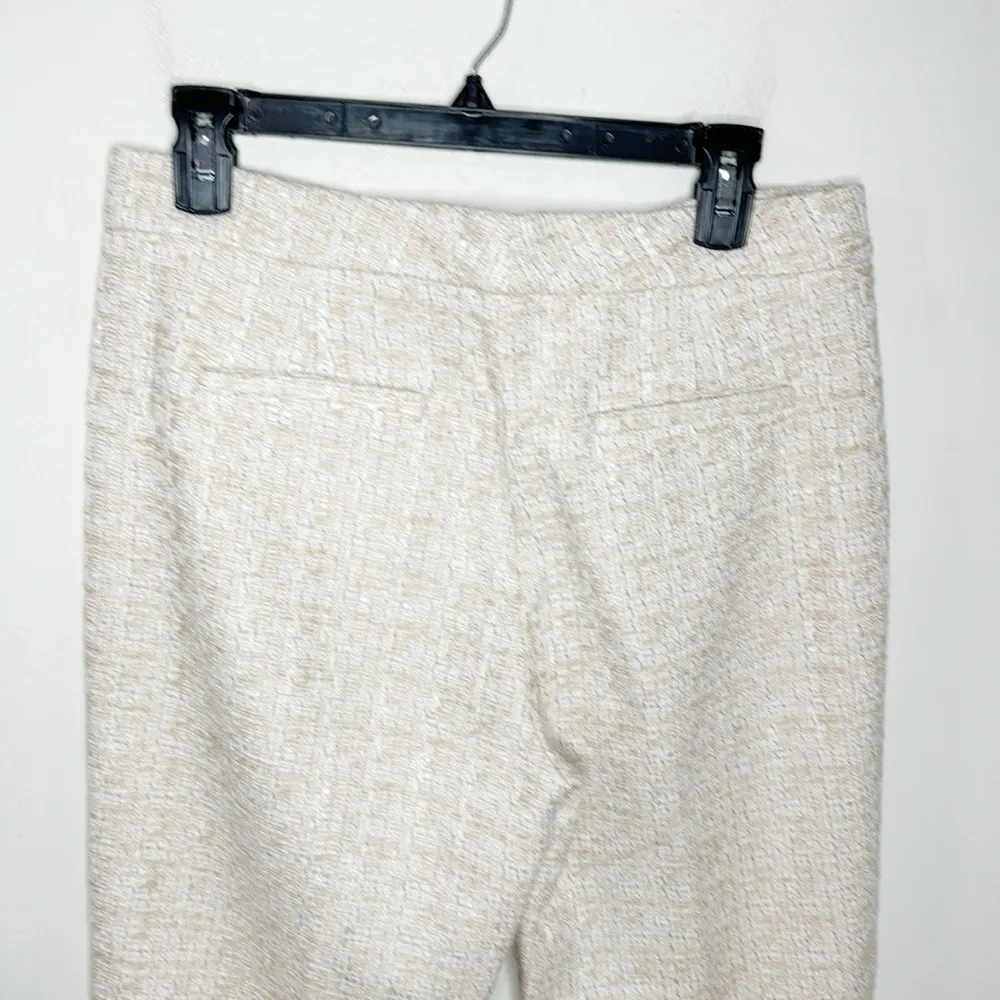 Zara cropped textured Tweed ivory pants size M - Image 4