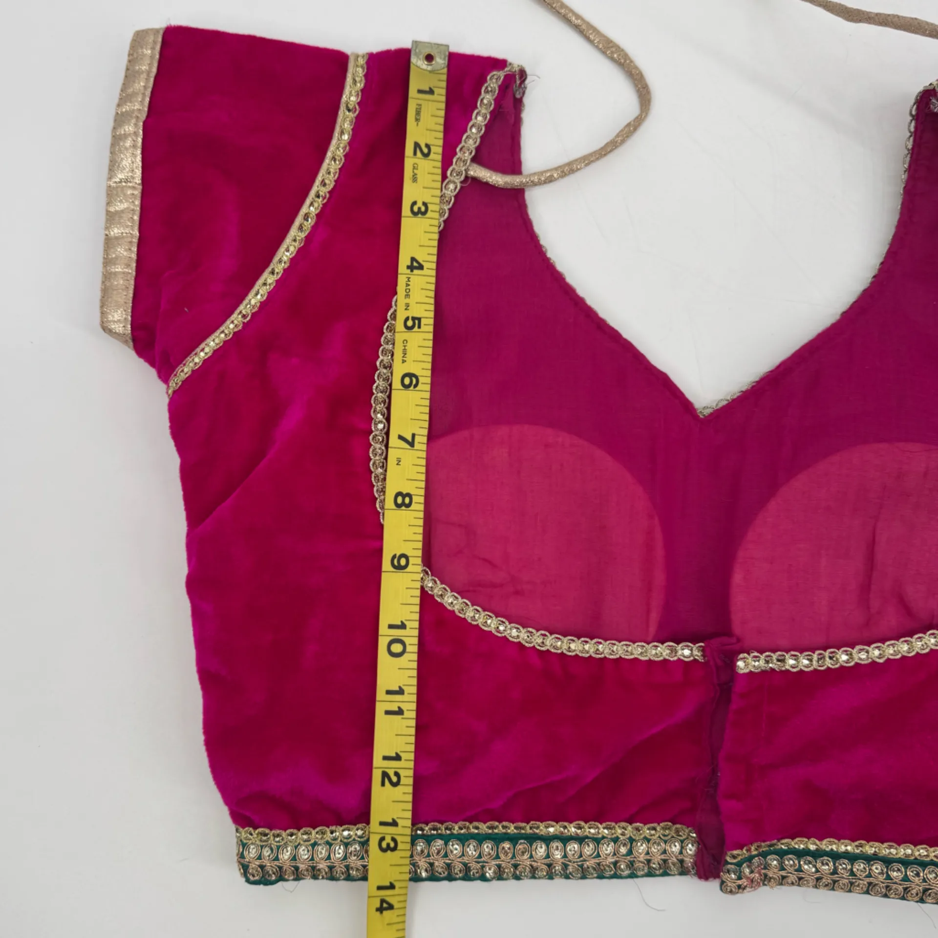 Traditional Indian Lehenga Choli Set Net Skirt with Dupatta Embellished Trim Med - Image 14