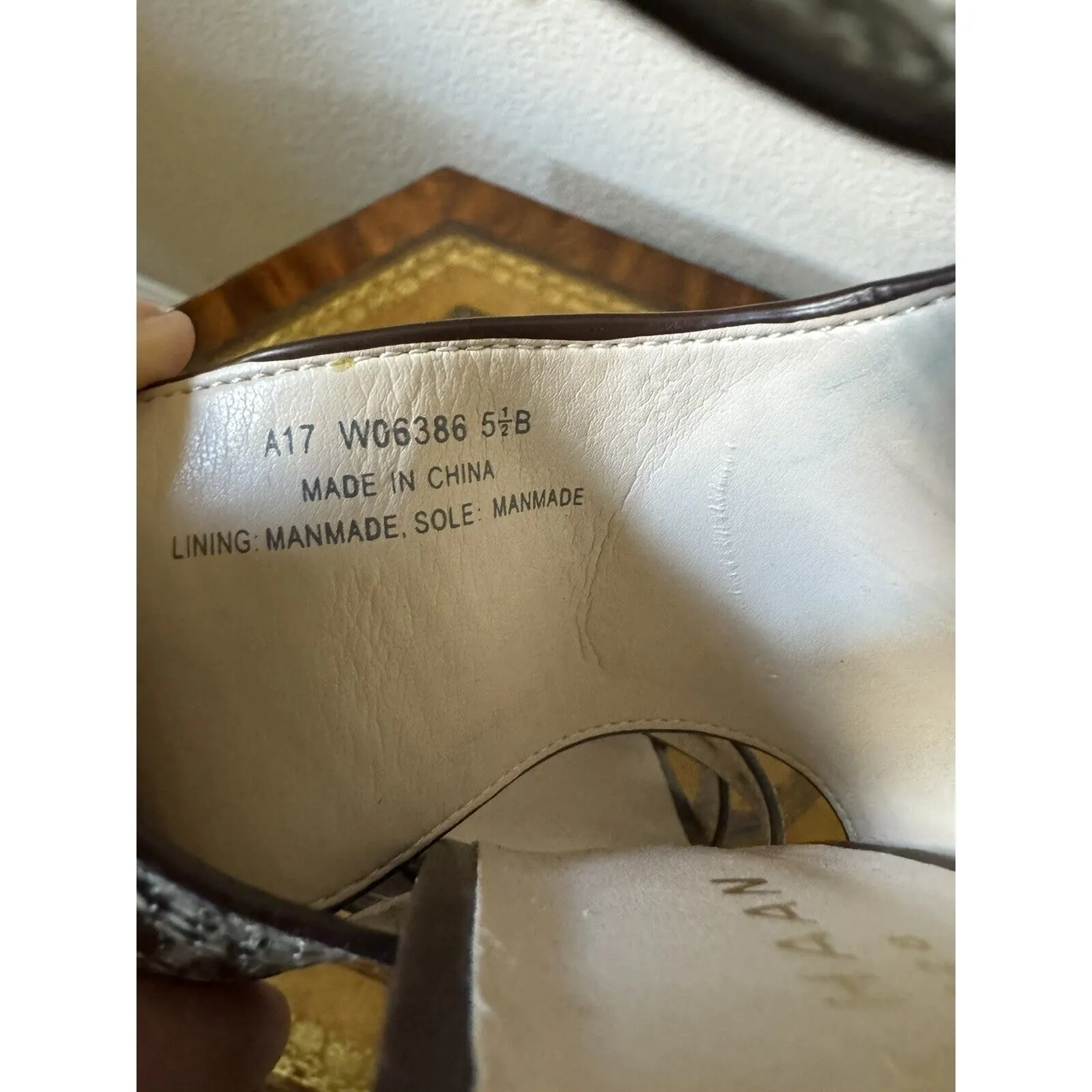 Cole Haan Women 5.5 Slingback Leather Python Print Heeled Sandals‎ Chunky Heels - Image 8