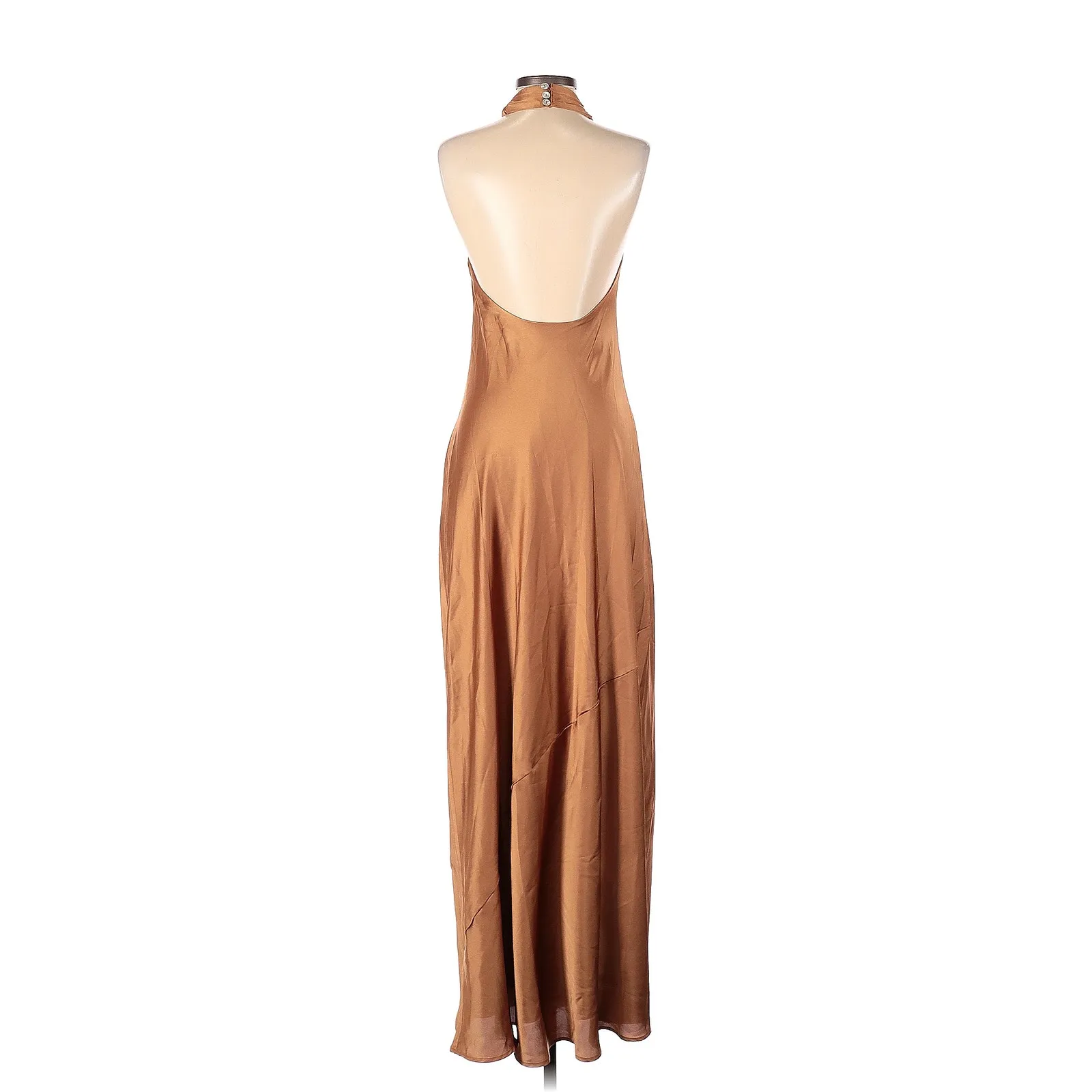 Show Me Your Mumu Jasmine Halter Maxi Dress in Copper Luxe Satin XXL - Image 7