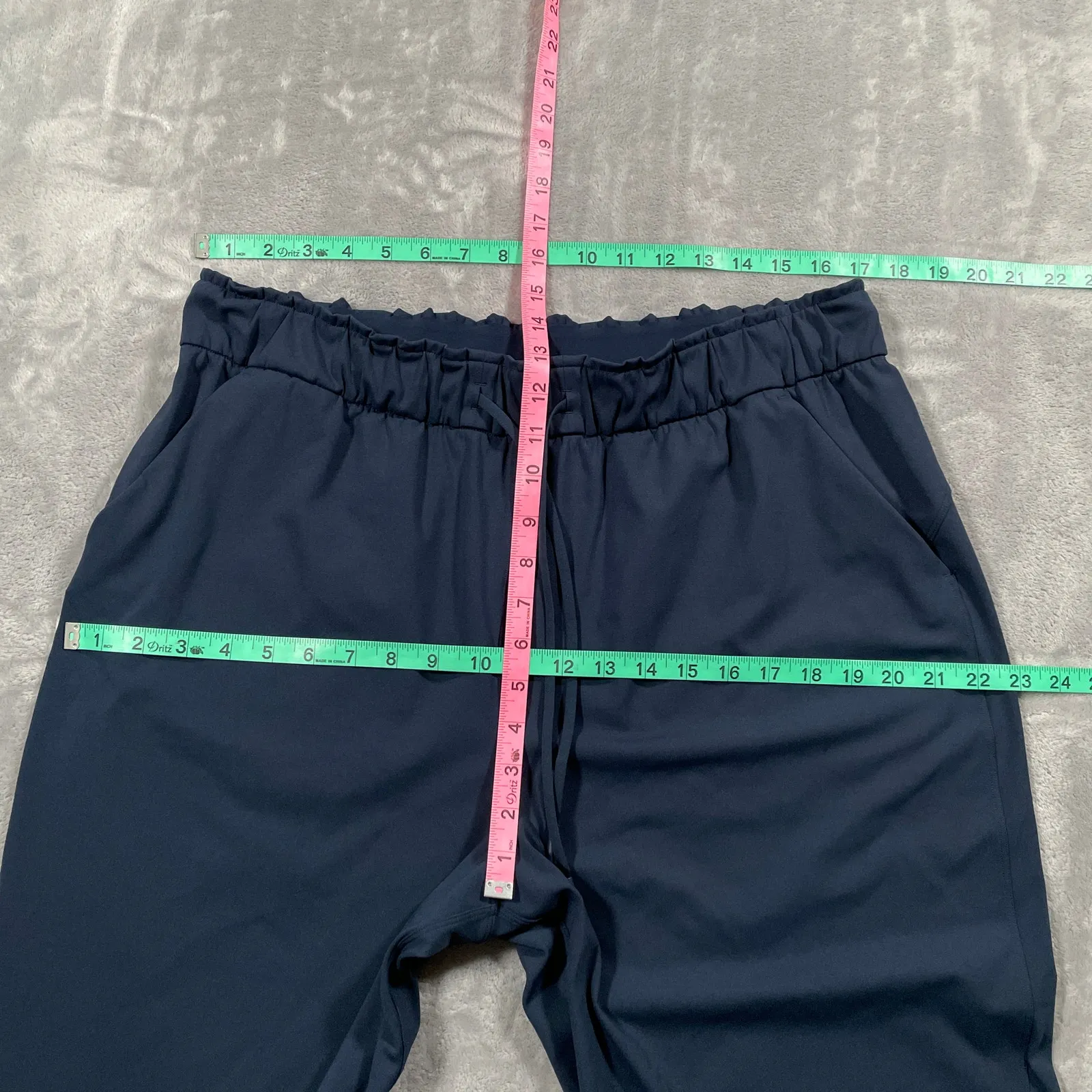 Lululemon  Pant 14 Blue Stretch High Rise Drawstring Pull On Athleisure Comfort - Image 9