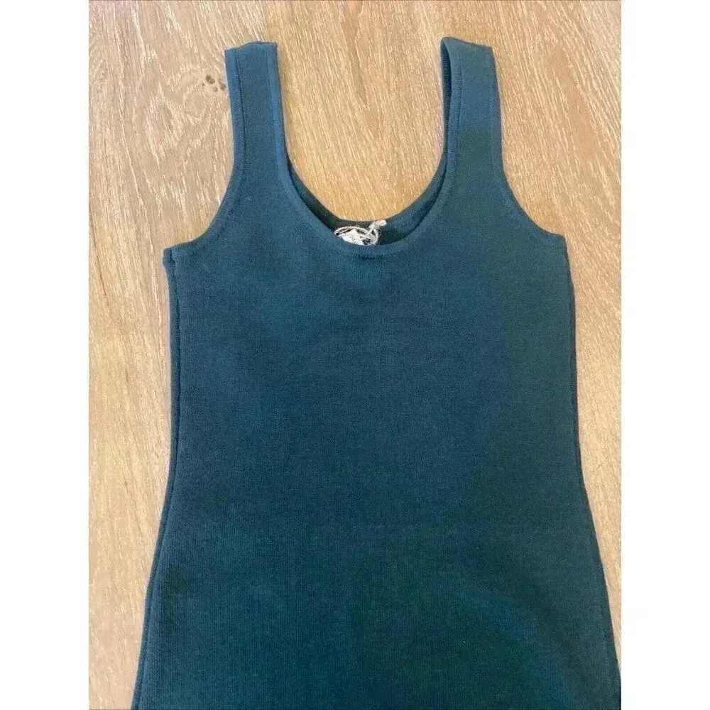 NWT Wishlist‎ Womens Green Scoop Neck Sleeveless Midi Bodycon Tank Dress Sz S - Image 6