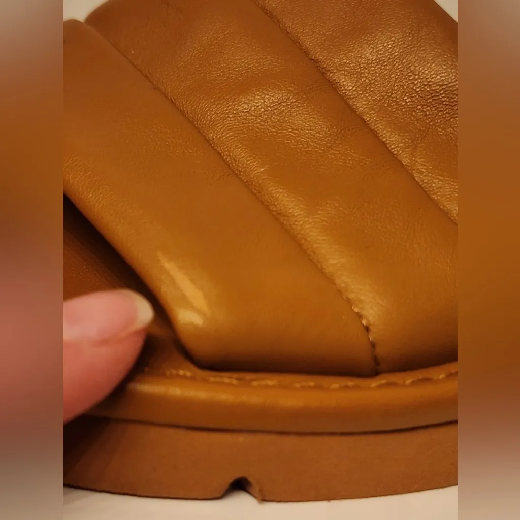 Vince Olina Quilted Leather Slide Sandals Tan Slide Sandals Women’s Size 6 - Image 13