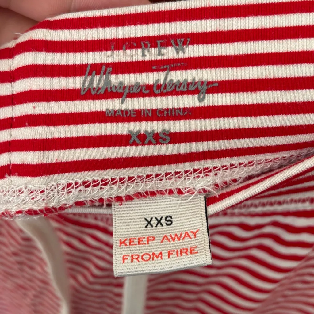 J. Crew Whisper Jersey Red and White Striped Pajama Pants Size XXS‎ - Image 2