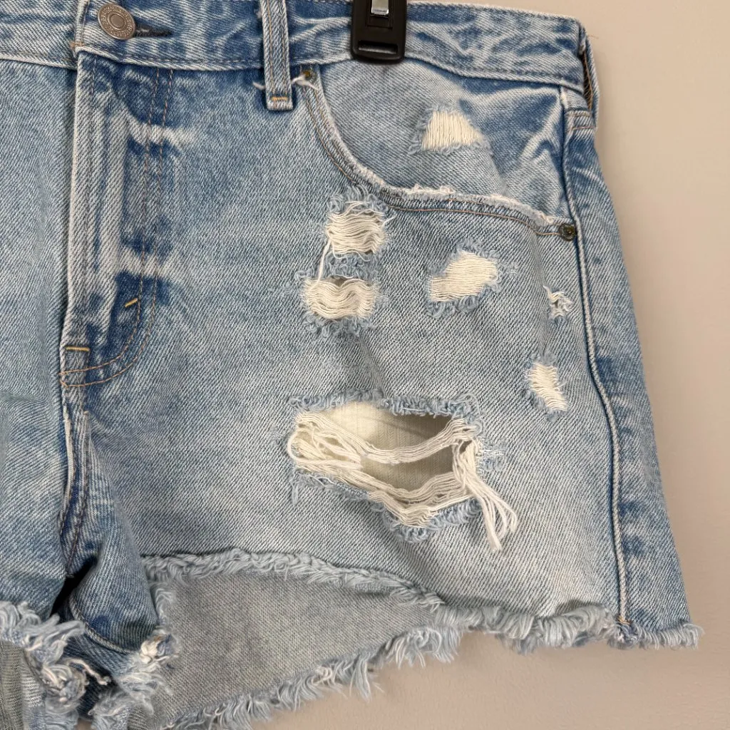 Abercrombie & Fitch Harper Low Rise Denim Jean Shorts Women's 32 14 Cut Off Y2K - Image 6