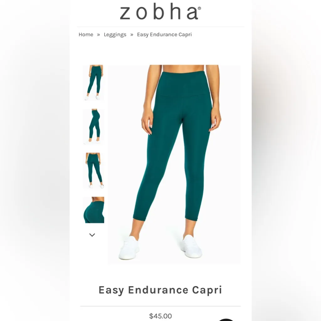 Zobha Botanical Garden Easy Endurance Capri Leggings, NWT, Large - Image 2
