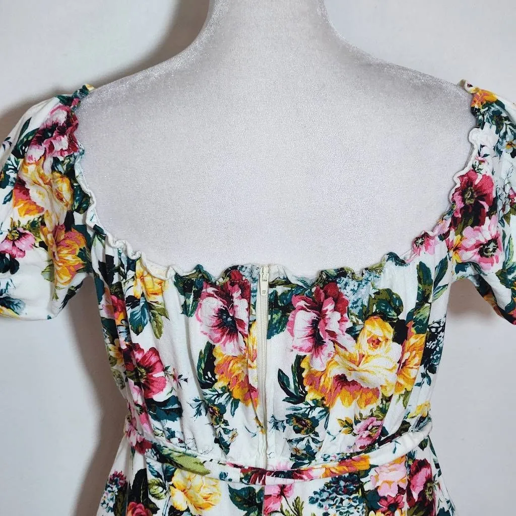 Speechless Floral Off the Shoulder Mini Dress Size Small Wedding Guest Dress - Image 5