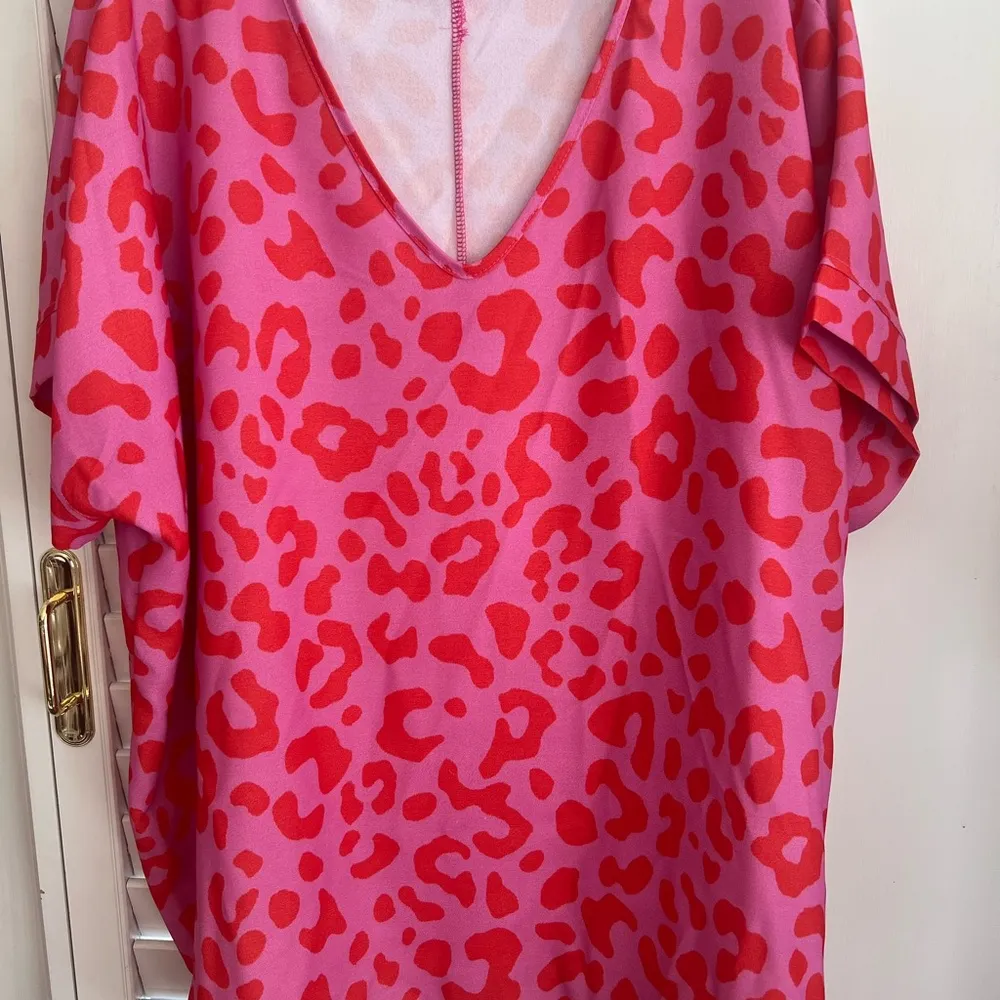 Pink and Red Leopard Print Top - Image 3