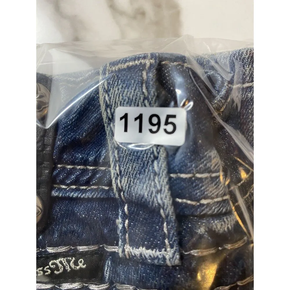 Miss Me‎ Jeans Womens Size 27 boot cut blue Denim zippered rhinestone Pockets - Image 12