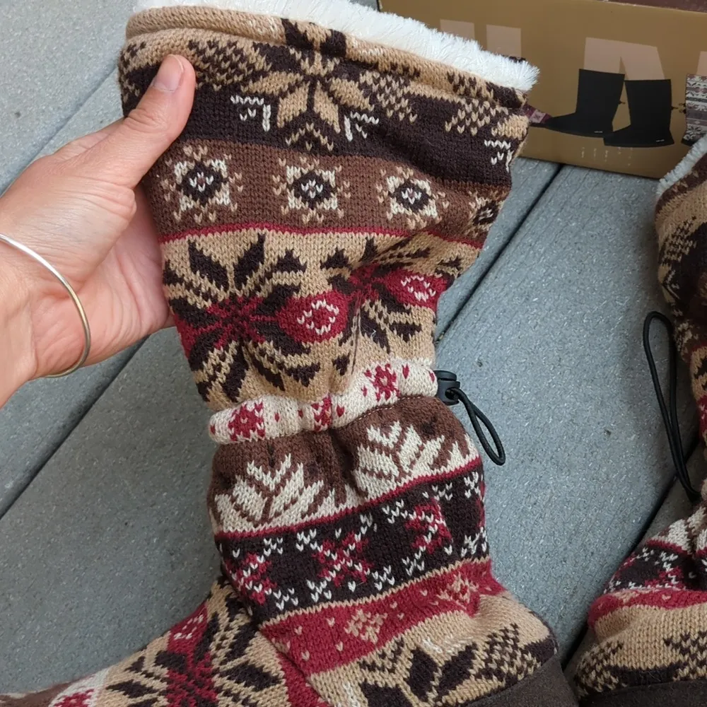 NWT Muk Luks Fleece Lined Slipper Booties XL Size 10 - Image 5