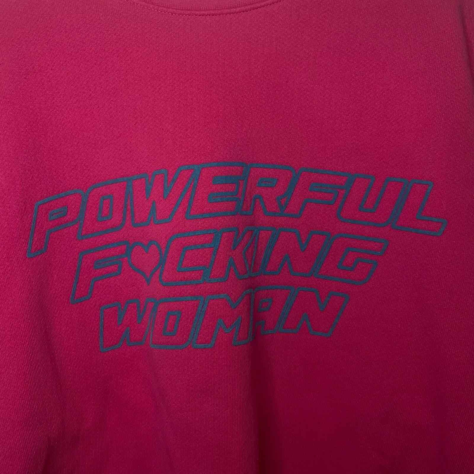 Good American x The Phluid Project Powerful F*cking Woman Pink Sweatshirt Sz 2 - Image 3