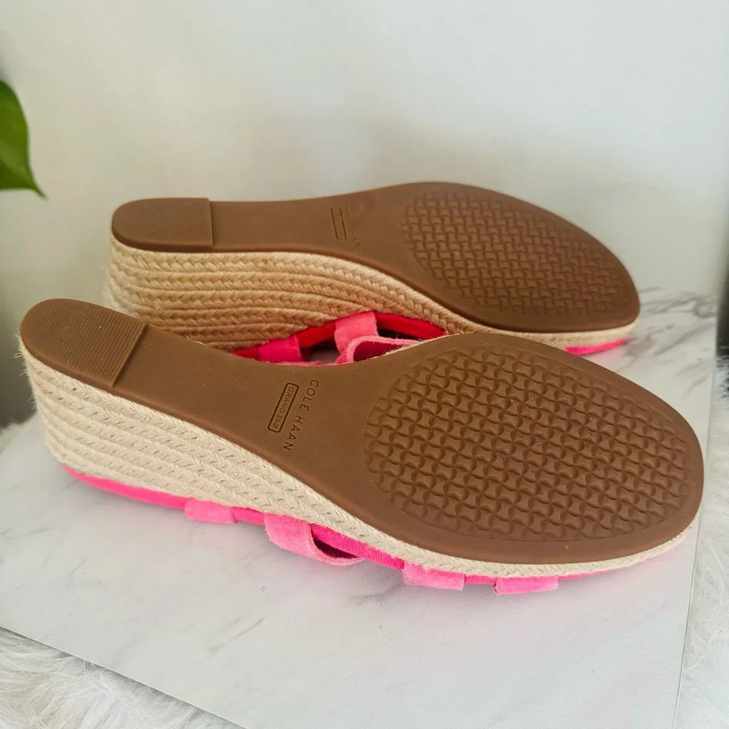 Cole Haan Crystal Wedge Leather Espadrille Strap‎ Sandal, Pink, Size 9, NWOB - Image 13