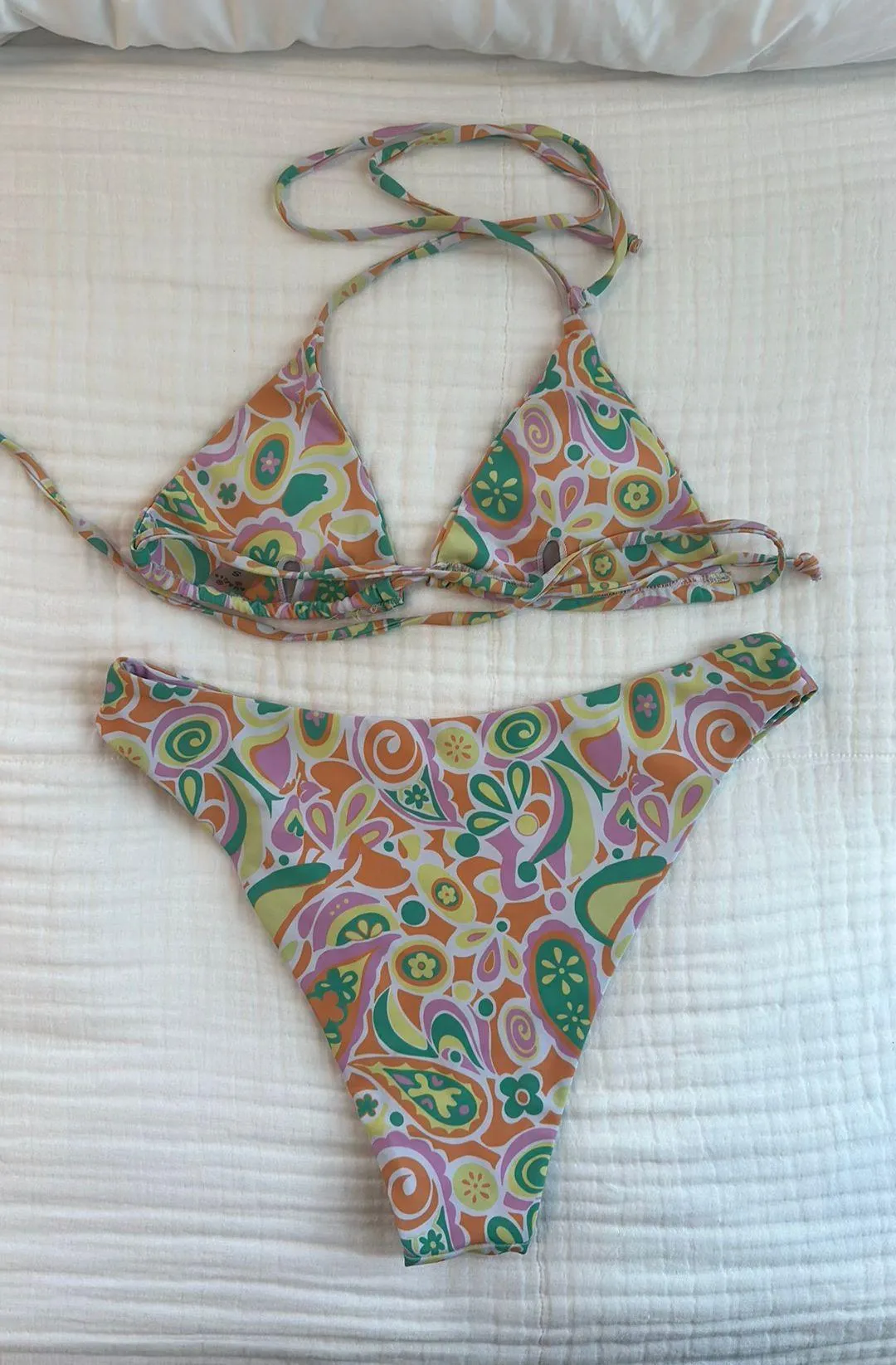 Aurelle Printed Triangle Bikini - Image 3