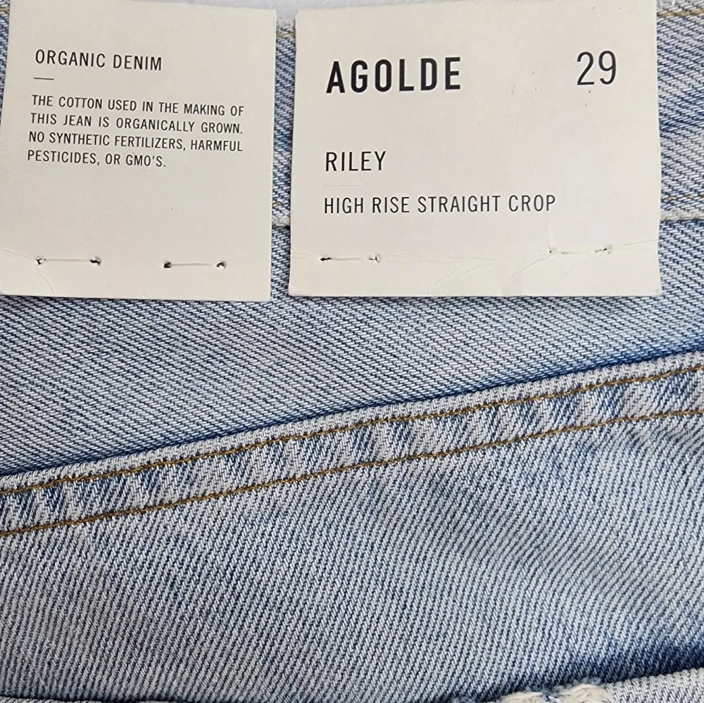 Agolde Riley High rise Straight Crop jean in Clear skies sz 29 NWT light wash - Image 8