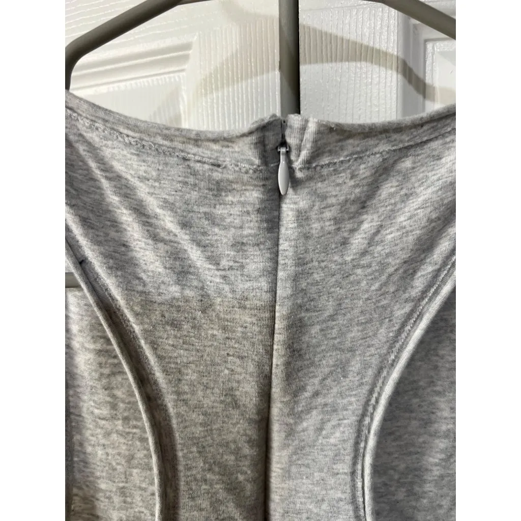 Skims Gray Sleeveless Womens Romper With Back Zipper Closure  L  90% Cotton 10% - Image 4