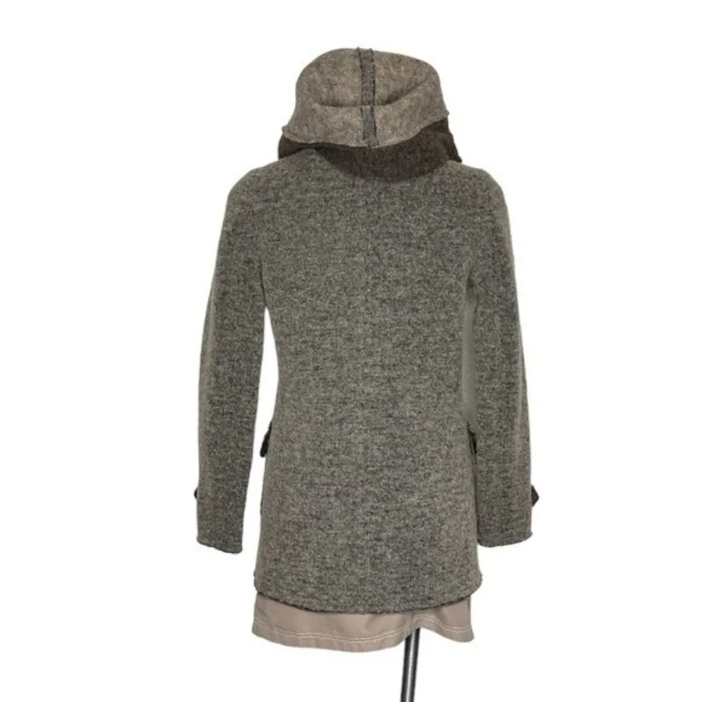 CONBIPEL Poly Wool Blend Sweater Jacket Heathered Taupe Double Breasted 44 M Size M - Image 2