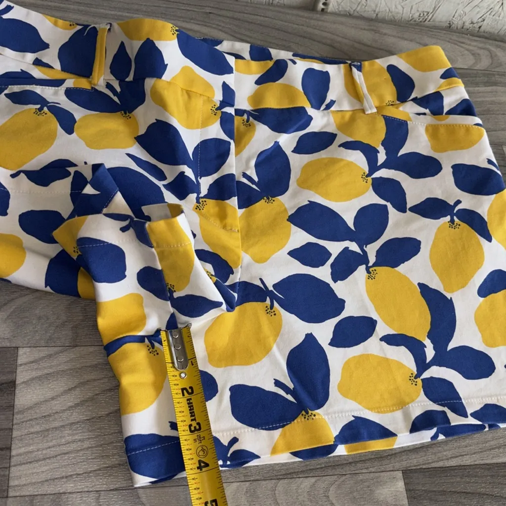 LOFT  Lemon Print Shorts - Yellow and Blue - Image 8