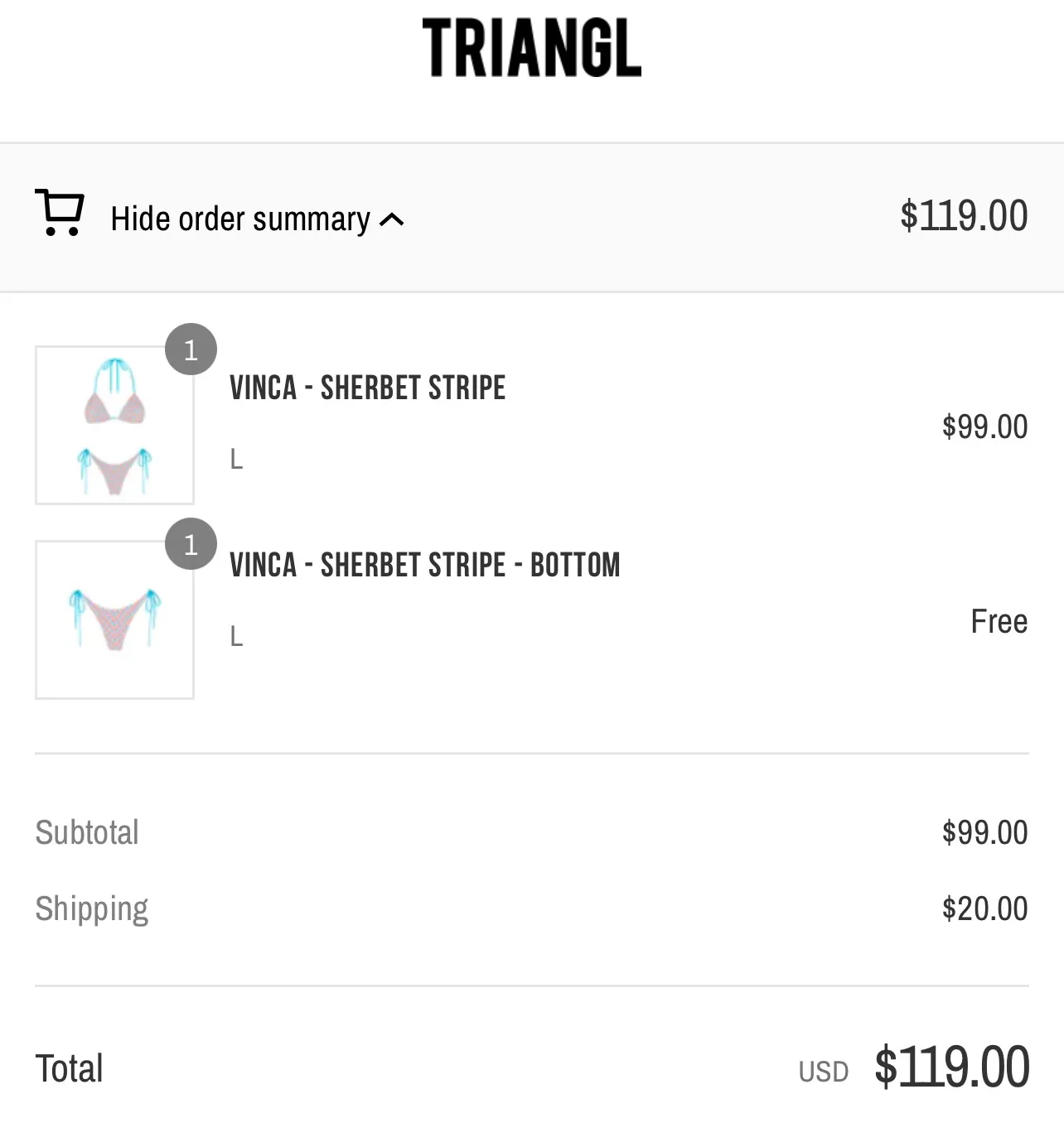 Triangl Vinca Sherbet Stripe Bikini - Image 5