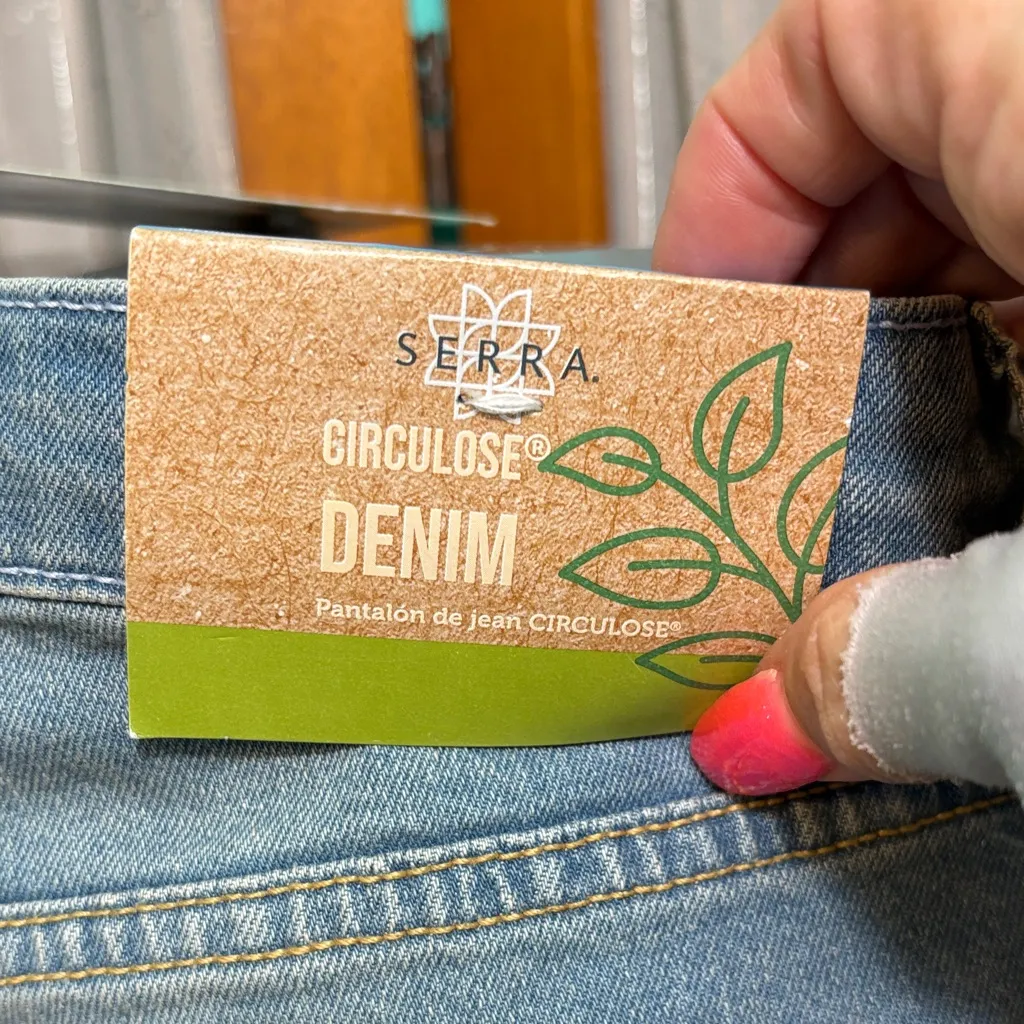 Serra Light Blue  slit Flare bottom Jeans - Image 12