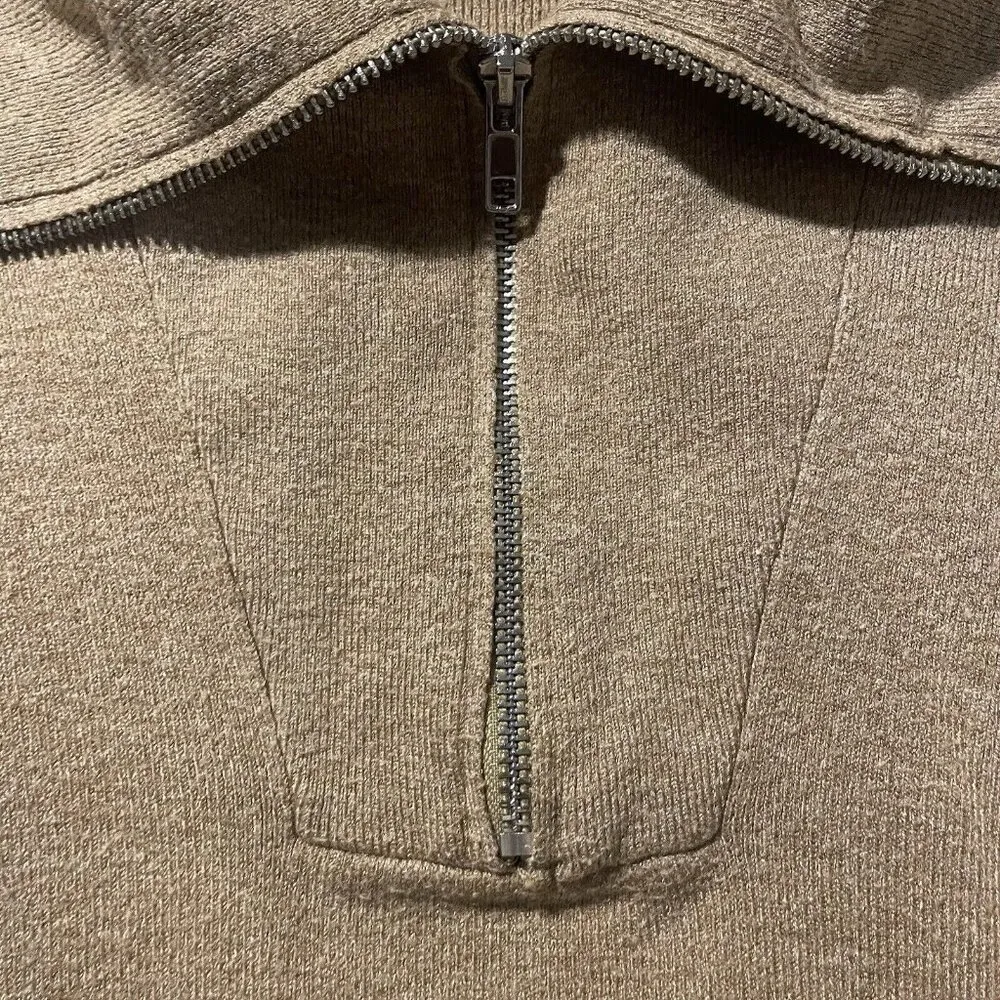 Abercrombie & Fitch Soft A&F Sweater Womens Sz S/M Oversized Half Zip Tan Shirt - Image 3