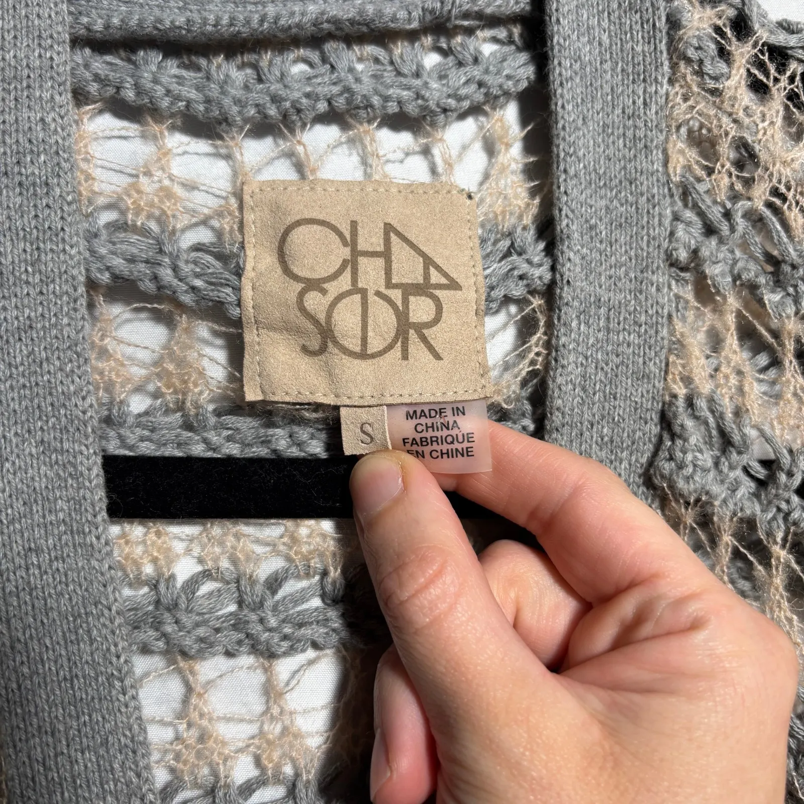 Chaser Open Knit Sweater Boho Layering Fairy Grunge Sweater Sheer Womens S - Image 3