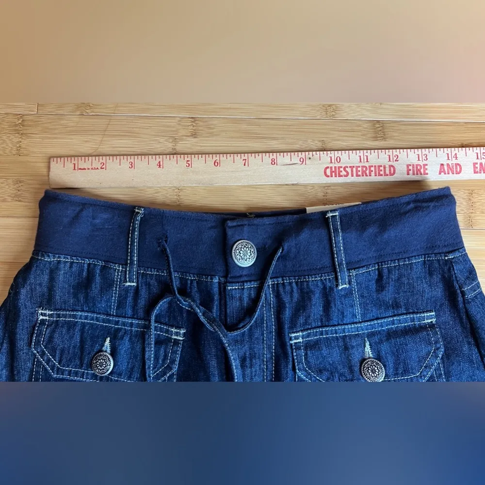 ST. JOHN’S BAY women’s Blue Drawstring stretch Waist Denim skirt w/Pockets|SZ:S - Image 10