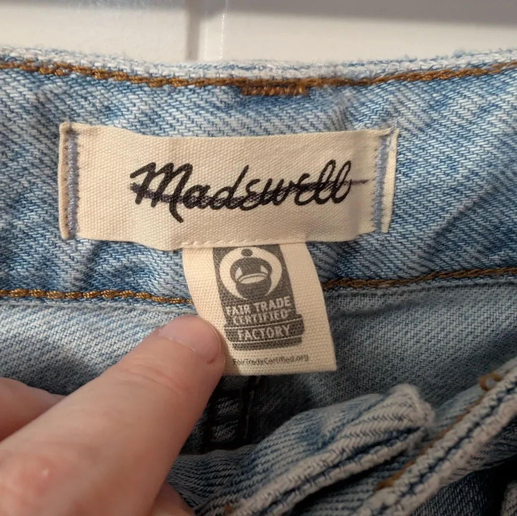 NWT Madewell High Rise Super Wide Leg Curvy Jeans W28 Light Wash - Image 3