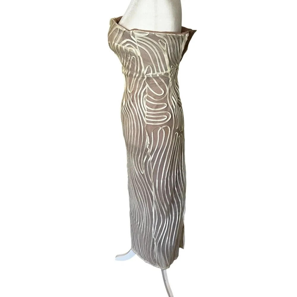Michael Costello x REVOLVE Opal Midi Dress in Ivory Beige XSmall New Womens - Image 6