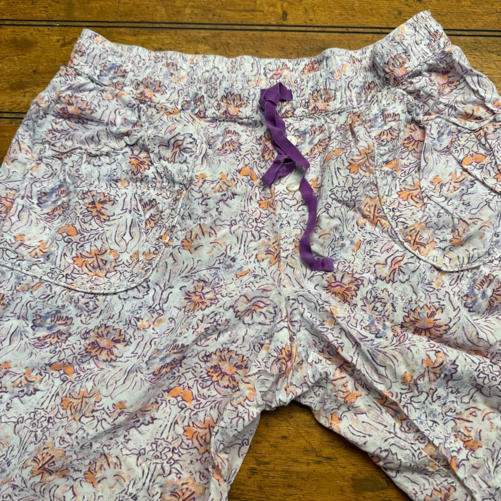 Victoria's Secret Floral Lounge Pants Pajamas Drawstring Waist‎ Size S/P - Image 4