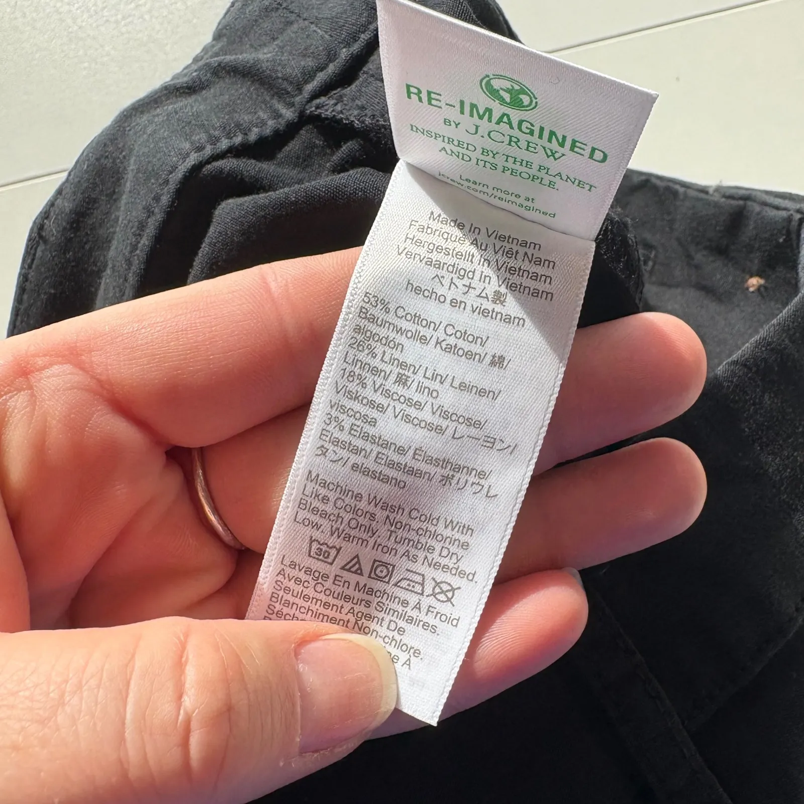 J. Crew Lizzie high-rise patch-pocket wide-leg pant Black‎ 32P BW805 - Image 4