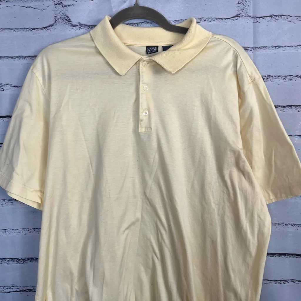 Saks Fifth Avenue Cream Cotton Polo Shirt 1/4 Button Relaxed Fit Womens L Preppy - Image 5