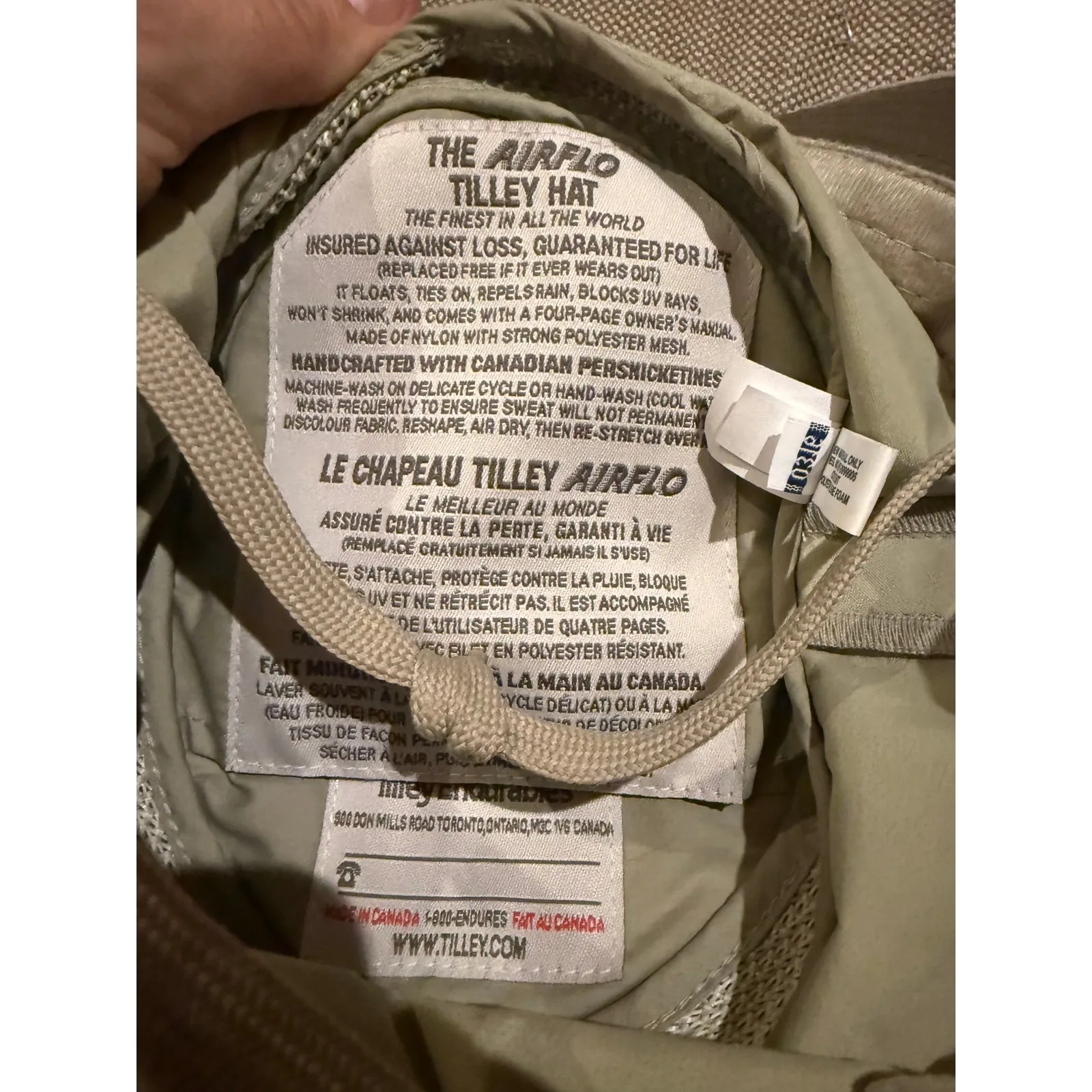 Tilley Airflo Wide Brim Sun Hat Women's Size 7 3/8 Tan - Image 6