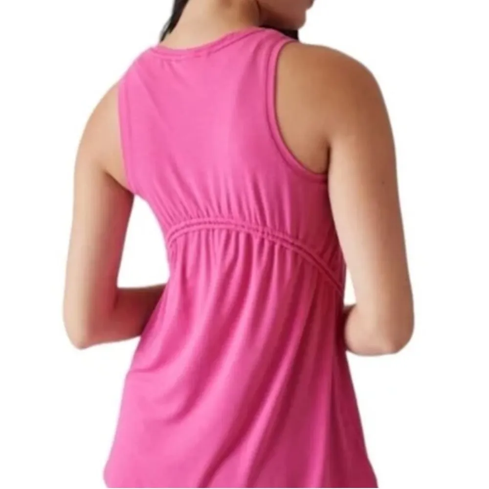 Athleta Air Out Cinch Tank Tunic Top Bright Pink - Image 2